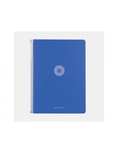 Cuaderno espiral antartik a4 tapa foam 80h 90gr cuadro 4mm con margen color azul