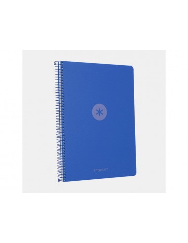 Cuaderno espiral antartik a4 tapa foam 80h 90gr cuadro 4mm con margen color azul