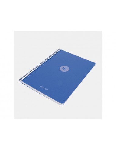 Cuaderno espiral antartik a4 tapa foam 80h 90gr cuadro 4mm con margen color azul