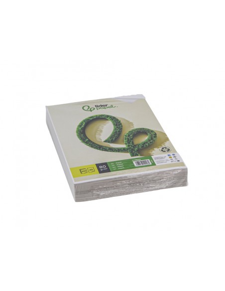 Papel liderpapel a5 reciclado 80 g paquete de 250 hojas
