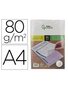 Papel autocopiativo liderpapel a4 prealzado triplicado blanco amarillo y rosa 80 g 500 hojas (167