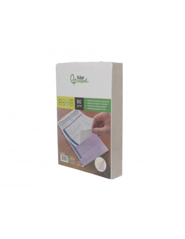Papel autocopiativo liderpapel a4 prealzado triplicado blanco amarillo y rosa 80 g 500 hojas (167