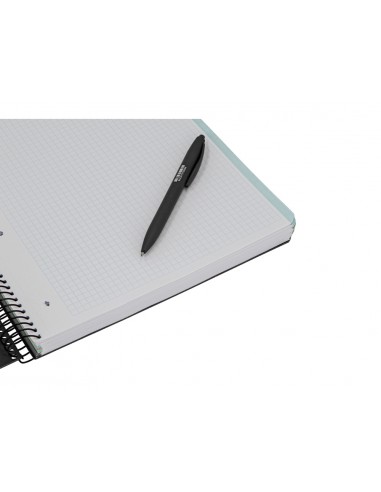 Cuaderno espiral antartik micro a4 tapa foam 120h 90gr cuadro 5mm 5 bandas 4 taladros color negro