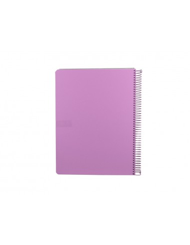 Cuaderno espiral antartik micro a4 tapa foam 120h 90gr cuadro 5mm 5 bandas 4 taladros color lavanda