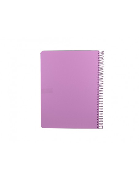 Cuaderno espiral antartik micro a4 tapa foam 120h 90gr cuadro 5mm 5 bandas 4 taladros color lavanda
