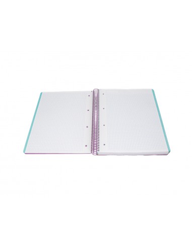 Cuaderno espiral antartik micro a4 tapa foam 120h 90gr cuadro 5mm 5 bandas 4 taladros color lavanda