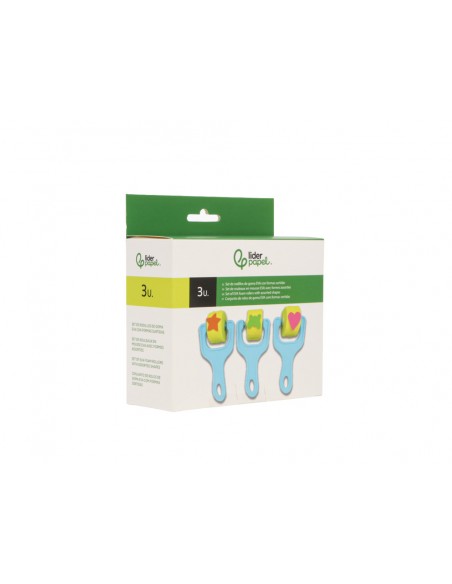 Esponja manualidades liderpapel rodillo con formas goma eva caja con 3 unidades