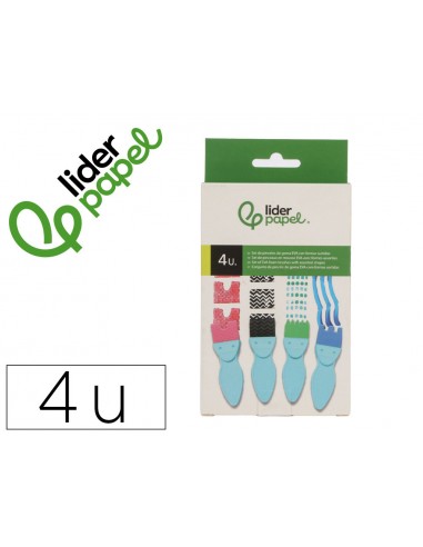 Esponja manualidades liderpapel pincel con formas goma eva caja con 4 unidades