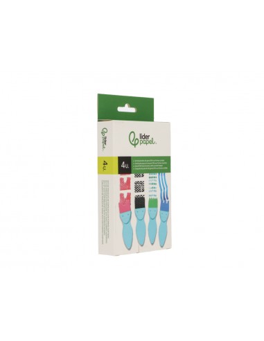 Esponja manualidades liderpapel pincel con formas goma eva caja con 4 unidades