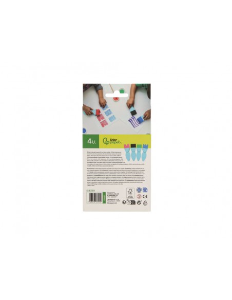 Esponja manualidades liderpapel pincel con formas goma eva caja con 4 unidades