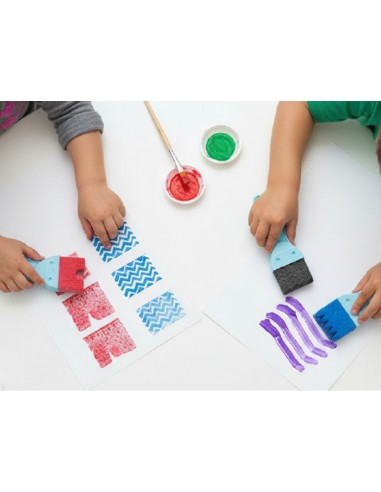 Esponja manualidades liderpapel pincel con formas goma eva caja con 4 unidades