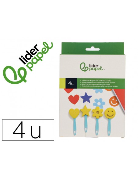 Esponja manualidades liderpapel espatula con formas goma eva caja con 4 unidades