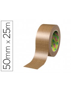 Cinta adhesiva tesa eco papel ultrafuerte color kraft 25 m x 50 mm para embalaje
