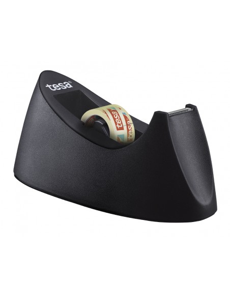 Portarrollo sobremesa tesa plastico easy cut curve negro para cinta de 33 m x19 mm + 1 cinta tesafilm transparente Portarrollo sobremesa tesa plastico easy cut curve negro para cinta de 33 m x19 mm + 1 cinta tesafilm transparente