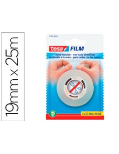 Cinta adhesiva tesafilm sin tijeras 25 m x 19 mm