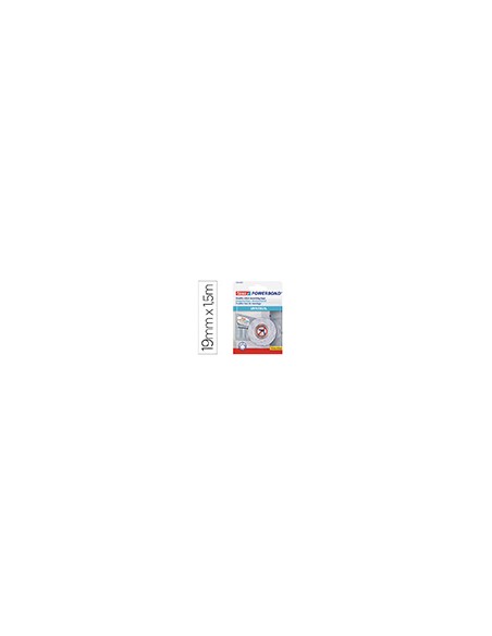 Cinta adhesiva tesa doble cara powerbond universal uso interior 1,5 m x 19 mm