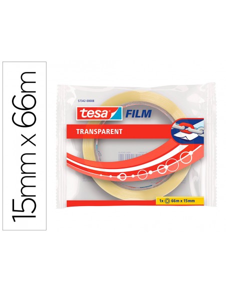 Cinta adhesiva tesa practic 66 m x 15 mm