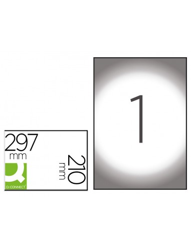 Etiqueta adhesiva q-connect poliester a4 transparente para impresoras inkjet pack con 20 hojas
