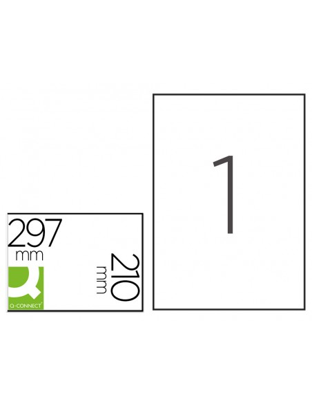 Etiqueta adhesiva q-connect poliester a4 blanco mate para impresoras inkjet pack con 20 hojas