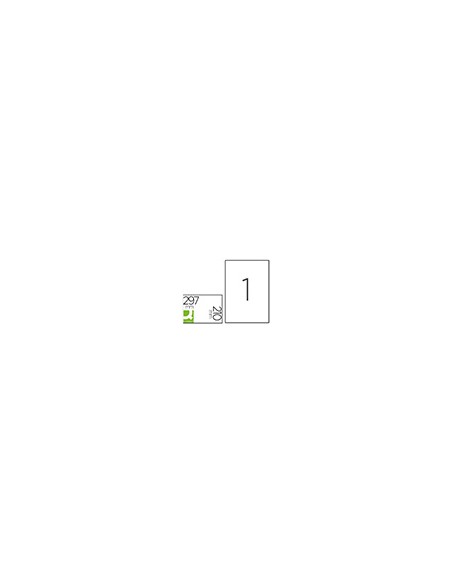 Etiqueta adhesiva q-connect poliester a4 blanco alto brillo para impresoras inkjet pack con 20 hojas