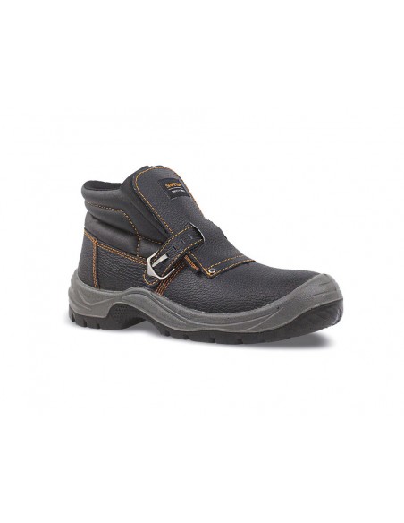 Bota de seguridad safetop nerio cuero grabado con hebilla especial soldadura suela pu bidensidad s3 talla