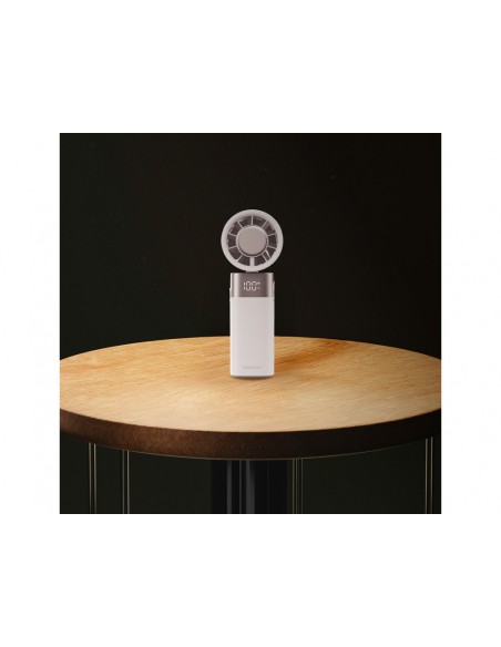Ventilador de mano daewoo high power 10w 80 velocidades recargable color blanco