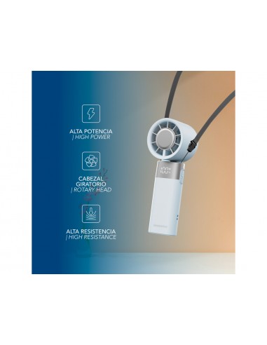 Ventilador de mano daewoo high power 10w 80 velocidades recargable color blanco