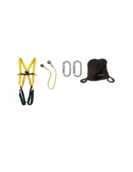 Kit safetop elbrus 71b arnes trevinca + cuerda 1 m + 2 mosquetones + mochila