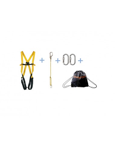 Kit safetop elbrus 71b arnes trevinca + cuerda 1 m + 2 mosquetones + mochila