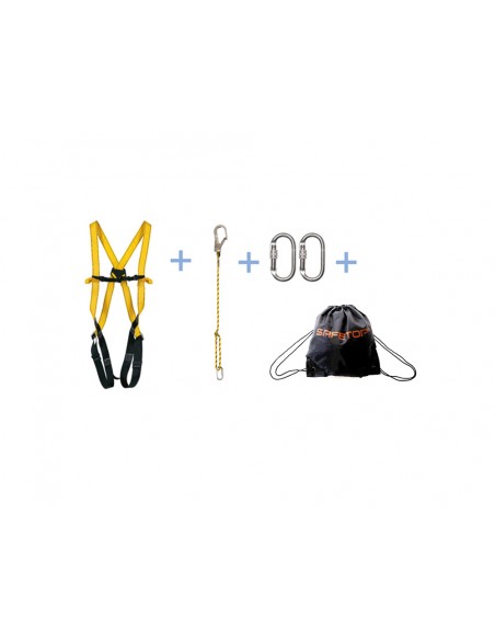 Kit safetop elbrus 71b arnes trevinca + cuerda 1 m + 2 mosquetones + mochila Kit safetop elbrus 71b arnes trevinca + cuerda 1 m + 2 mosquetones + mochila
