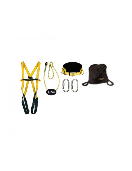 Kit safetop elbrus 71b arnes trevinca + cuerda 1 m + 2 mosquetones + mochila Kit safetop elbrus 71b arnes trevinca + cuerda 1 m + 2 mosquetones + mochila