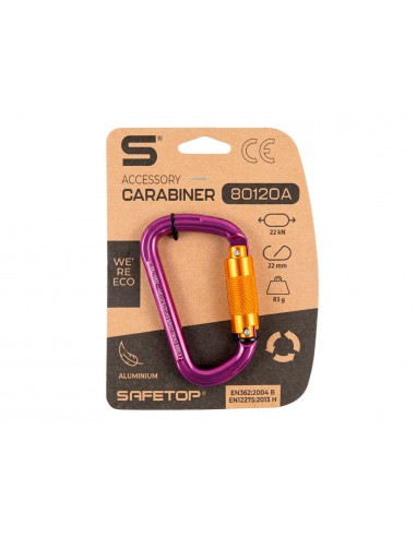 Mosqueton safetop 1/4 de vuelta aluminio extraligero apertura 22 mm