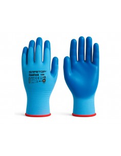 Guantes de nitrilo safetop foodtask alimentario azul solido talla 9