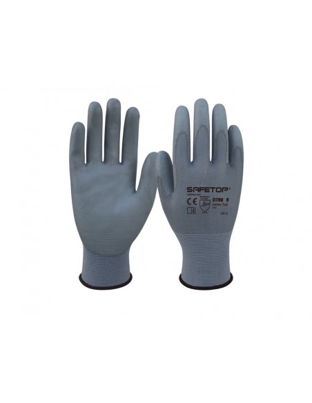 Guantes de poliuretano safetop feather task sintetico talla 8