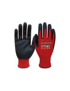 Guantes de nitrilo safetop fit-o-lite dots puntos en la palma talla 9