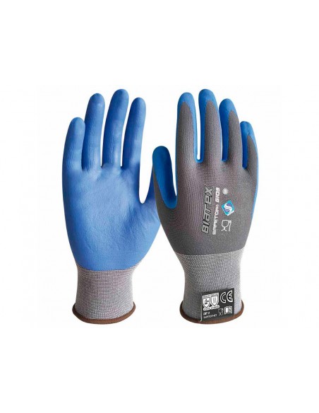 Guantes de nitrilo safetop biatex alimentario y anticalorico color azul talla 8