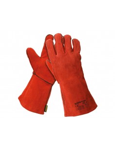 Guantes de soldador safetop essen 35 cm color rojo talla 9