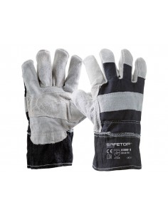 Guantes de lona de algodon y serraje safetop brick fit talla 9