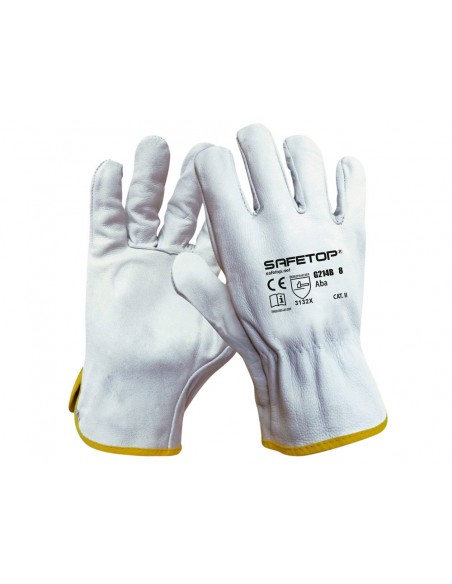 Guantes de piel safetop aba standard en388 100 c color blanco talla 10