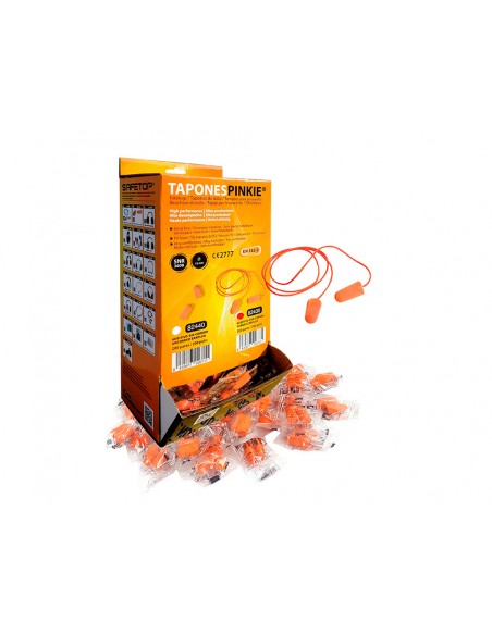 Tapon auditivo safetop pinkie corded pu foam con cordon snr 37 db caja de 200 pares Tapon auditivo safetop pinkie corded pu foam con cordon snr 37 db caja de 200 pares