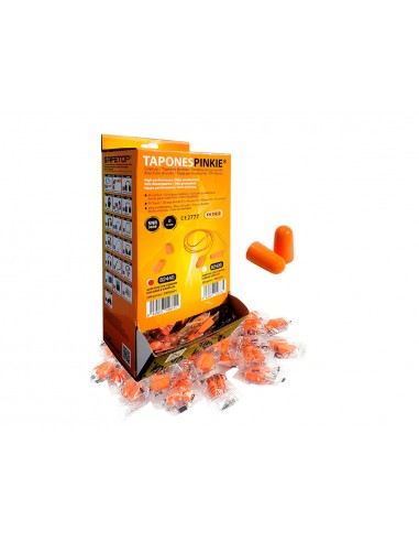 Tapon auditivo safetop pinkie pu foam sin cordon snr 37 db caja de 200 pares