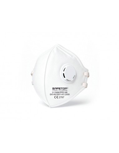 Mascarilla facial safetop ffp3 nr plegable vertical con valvula