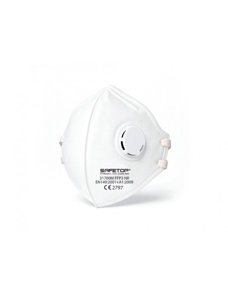 Mascarilla facial safetop ffp3 nr plegable vertical con valvula