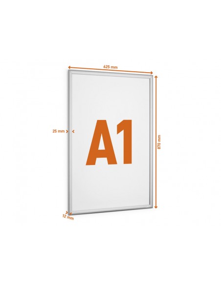 Marco portaanuncios durable outdoor a1 marco aluminio anodizado plata 895x645x12 mm