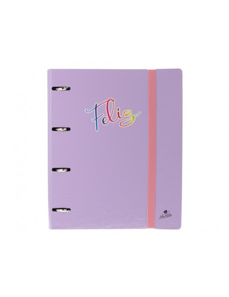 Carpeta 4 anillas 40 mm mixtas mariola polyfoam din a4 sin recambio pastel palabras