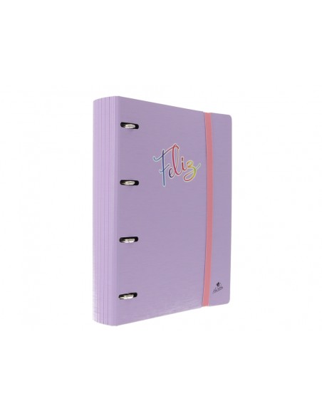 Carpeta 4 anillas 40 mm mixtas mariola polyfoam din a4 sin recambio pastel palabras