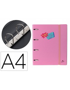 Carpeta 4 anillas 40 mm mixtas mariola polyfoam din a4 sin recambio estrellas pastel frases