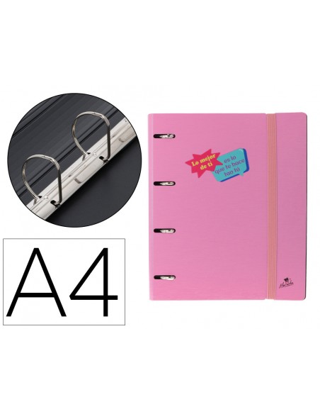 Carpeta 4 anillas 40 mm mixtas mariola polyfoam din a4 sin recambio estrellas pastel frases