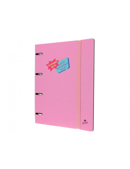 Carpeta 4 anillas 40 mm mixtas mariola polyfoam din a4 sin recambio estrellas pastel frases