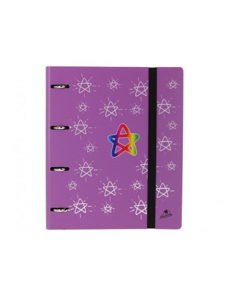 Carpeta 4 anillas 40 mm mixtas mariola polyfoam din a4 sin recambio estrellas